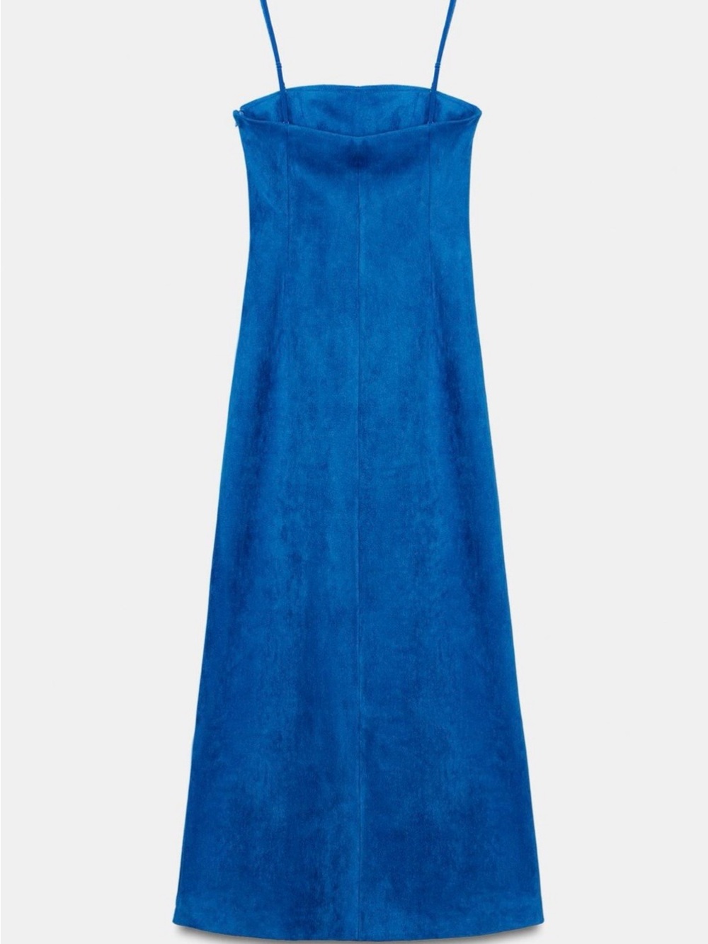 Zara Removable Strap Cobalt Blue Faux Suede Maxi Dress Size Medium NWT - Picture 4 of 14